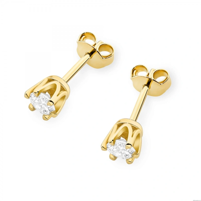 Kolczyki K0220 Diament 2 x 0,25ct żółte złoto
