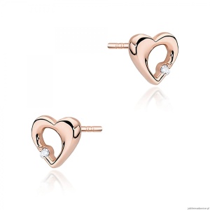 Kolczyki K0020 Diament 2 x 0,0086ct różowe złoto
