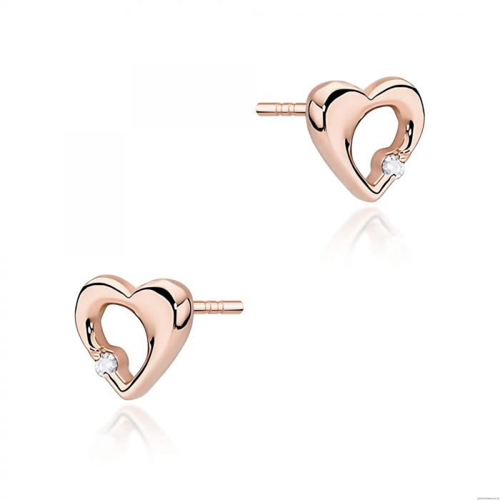 Kolczyki K0020 Diament 2 x 0,0086ct różowe złoto