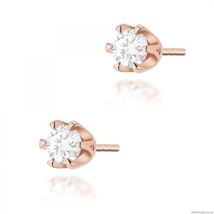 Kolczyki K0220 Diament 2 x 0,25ct różowe złoto