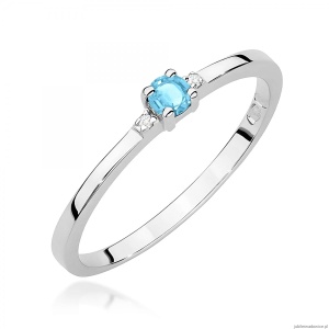 Pierścionek W0464 Topaz 0,15ct białe złoto