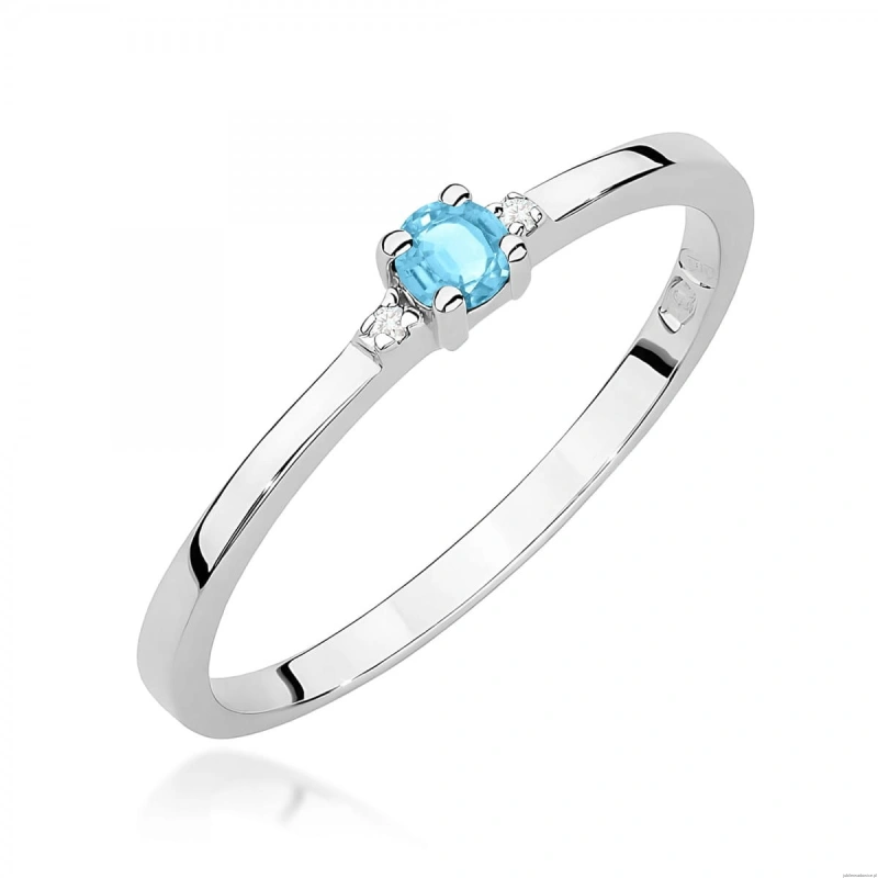 Pierścionek W0464 Topaz 0,15ct białe złoto