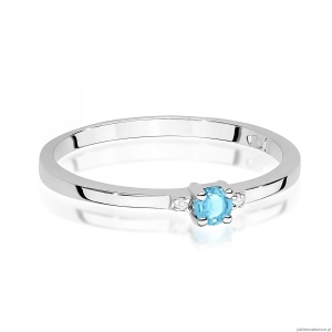 Pierścionek W0464 Topaz 0,15ct białe złoto