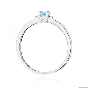 Pierścionek W0464 Topaz 0,15ct białe złoto