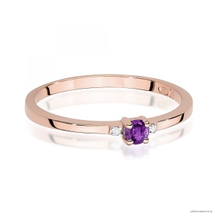 Pierścionek W0464 Ametyst 0,10ct różowe złoto