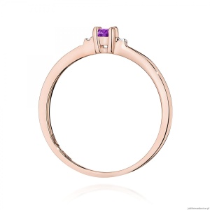 Pierścionek W0464 Ametyst 0,10ct różowe złoto