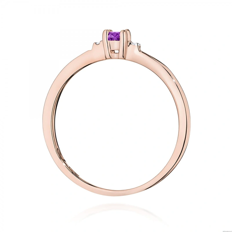 Pierścionek W0464 Ametyst 0,10ct różowe złoto