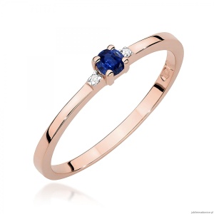 Pierścionek W0464 Szafir 0,15ct różowe złoto
