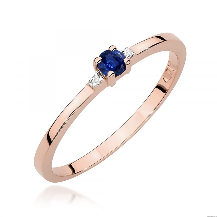 Pierścionek W0464 Szafir 0,15ct różowe złoto