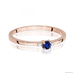 Pierścionek W0464 Szafir 0,15ct różowe złoto