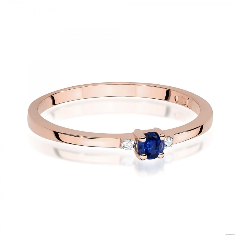 Pierścionek W0464 Szafir 0,15ct różowe złoto