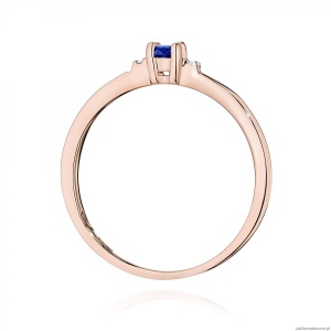 Pierścionek W0464 Szafir 0,15ct różowe złoto