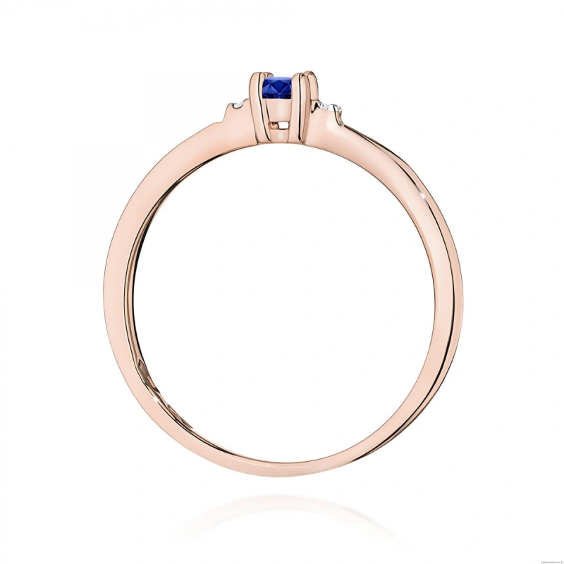 Pierścionek W0464 Szafir 0,15ct różowe złoto