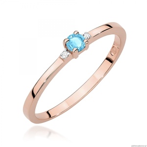 Pierścionek W0464 Topaz 0,15ct różowe złoto
