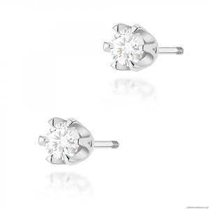Kolczyki K0220 Diament 2 x 0,25ct białe złoto sztyft zakręcany
