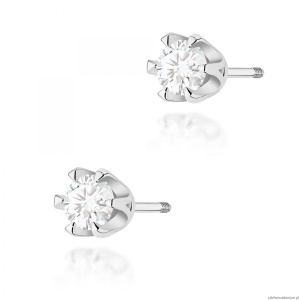 Kolczyki K0220 Diament Laboratoryjny 2 x 0,30ct białe złoto sztyft zakręcany