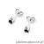 Kolczyki K0034 czarny diament 2 x 0,12ct białe złoto