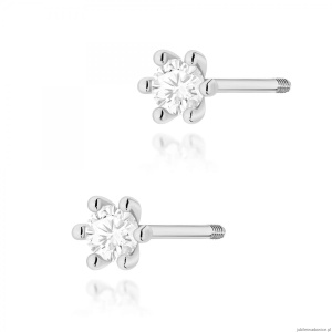 Kolczyki K0222 Diament Laboratoryjny 2 x 0,10ct białe złoto sztyft zakręcany