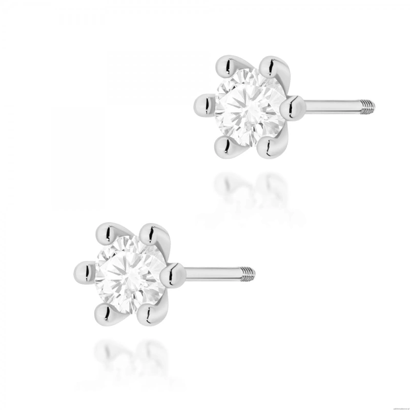 Kolczyki K0222 Diament Laboratoryjny 2 x 0,30ct białe złoto sztyft zakręcany