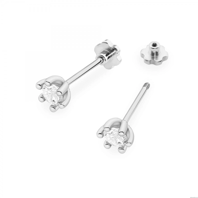 Kolczyki K0222 Diament Laboratoryjny 2 x 0,30ct białe złoto sztyft zakręcany