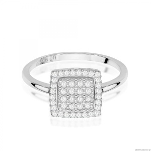 Pierścionek W0574 z diamentami białe złoto