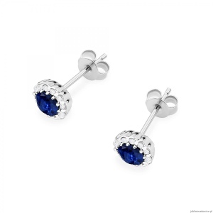 Kolczyki K0510 Szafir 2 x 0,50ct białe złoto