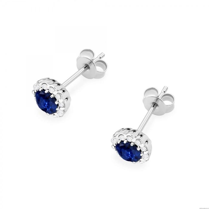 Kolczyki K0510 Szafir 2 x 0,50ct białe złoto