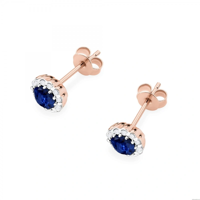 Kolczyki K0510 Szafir 2 x 0,50ct różowe złoto