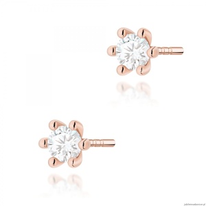 Kolczyki K0222 Diament Laboratoryjny 2 x 0,15ct różowe złoto