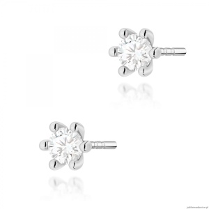 Kolczyki K0222 Diament Laboratoryjny 2 x 0,15ct białe złoto