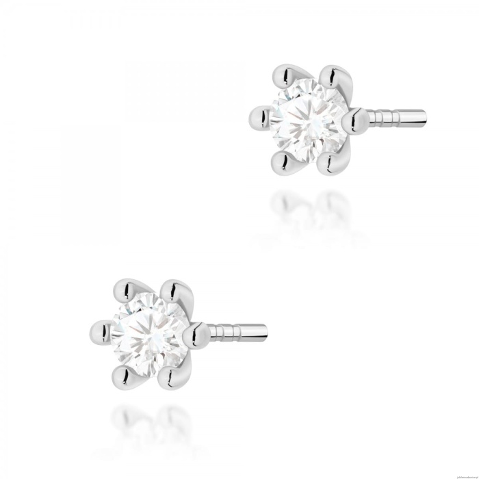 Kolczyki K0222 Diament Laboratoryjny 2 x 0,15ct białe złoto