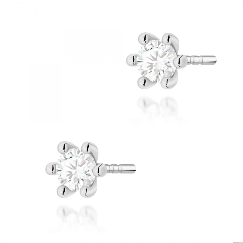 Kolczyki K0222 Diament Laboratoryjny 2 x 0,15ct białe złoto