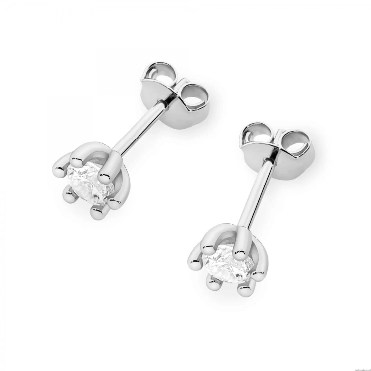 Kolczyki K0222 Diament Laboratoryjny 2 x 0,15ct białe złoto