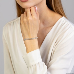Bransoletka B0028 z diamentami laboratoryjnymi białe złoto