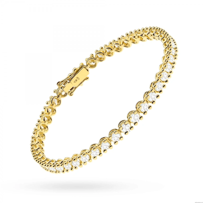 Bransoletka B0028 z diamentami żółte złoto