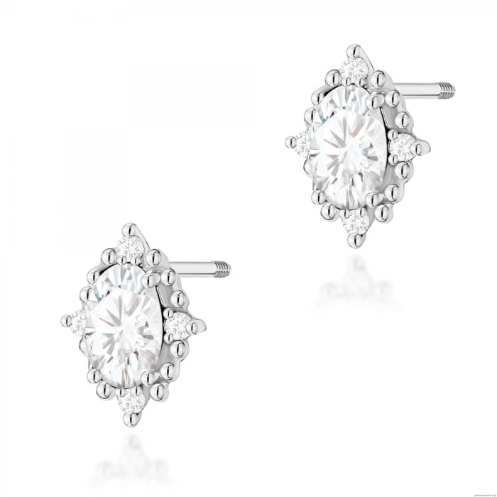 Kolczyki K0512 Diament Laboratoryjny 2 x 0,25ct białe złoto sztyft zakręcany