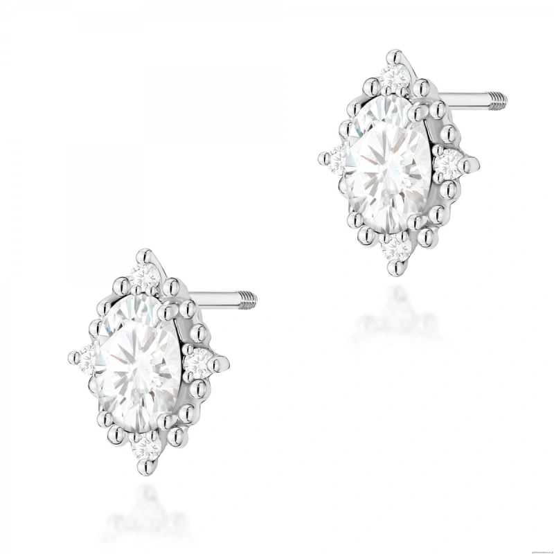 Kolczyki K0512 Diament Laboratoryjny 2 x 0,25ct białe złoto sztyft zakręcany