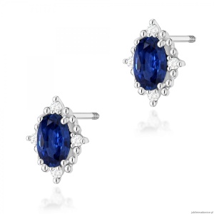 Kolczyki K0512 Szafir 2 x 0,30ct białe złoto sztyft zakręcany