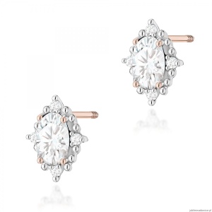 Kolczyki K0512 Diament Laboratoryjny 2 x 0,25ct różowe złoto