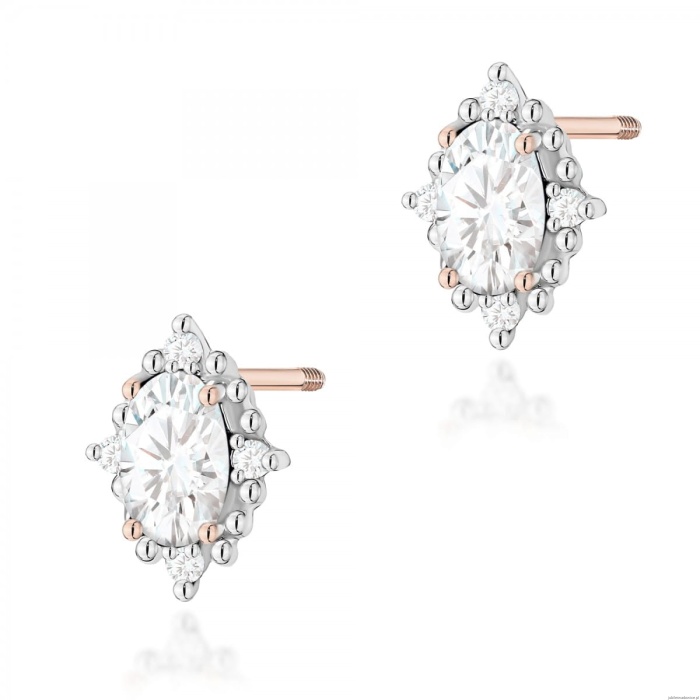 Kolczyki K0512 Diament Laboratoryjny 2 x 0,25ct różowe złoto