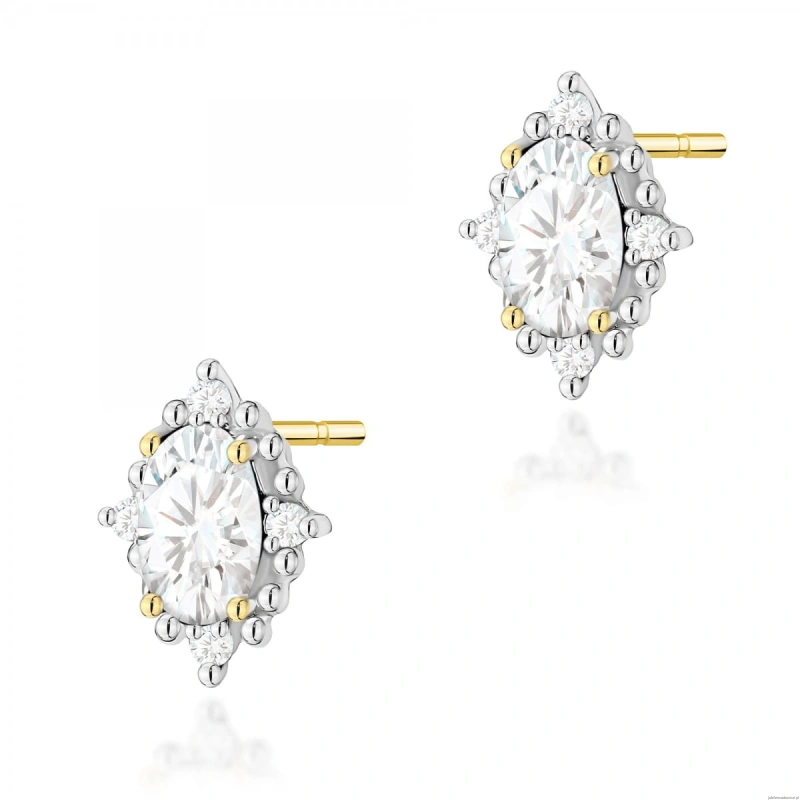 Kolczyki K0512 Diament Laboratoryjny 2 x 0,25ct żółte złoto
