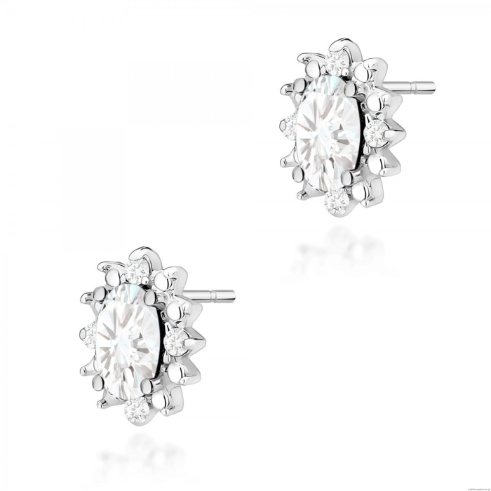 Kolczyki K0513 Diament Laboratoryjny 2 x 0,25ct białe złoto