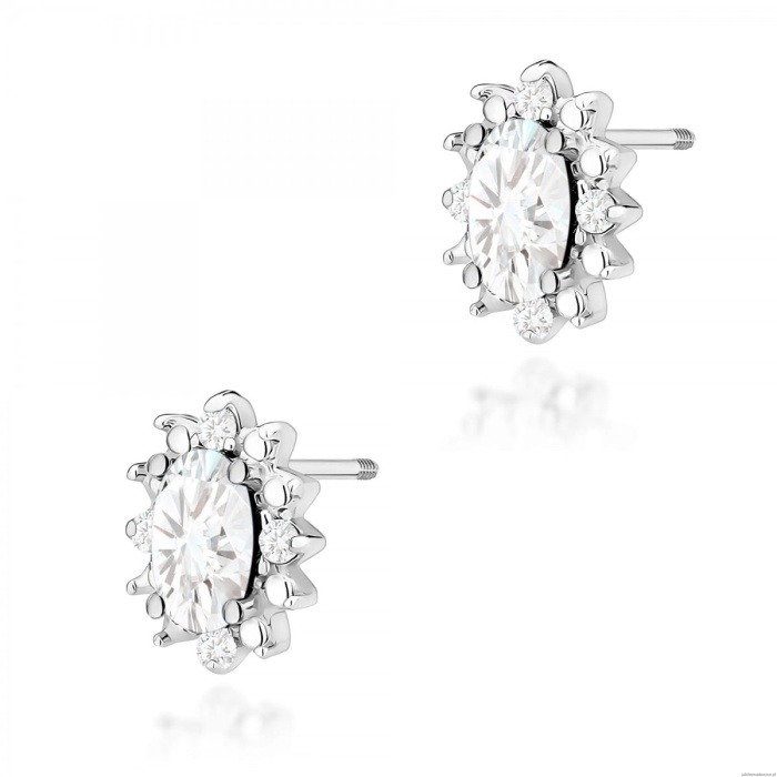 Kolczyki K0513 Diament Laboratoryjny 2 x 0,25ct białe złoto sztyft zakręcany