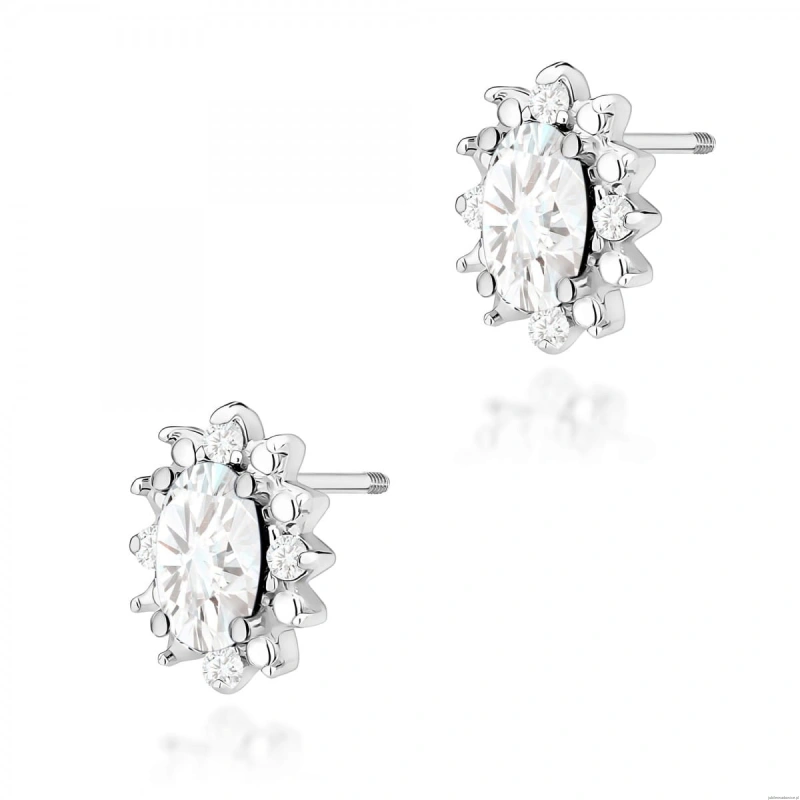 Kolczyki K0513 Diament Laboratoryjny 2 x 0,25ct białe złoto sztyft zakręcany