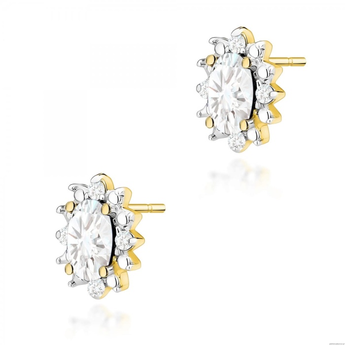 Kolczyki K0513 Diament Laboratoryjny 2 x 0,25ct żółte złoto