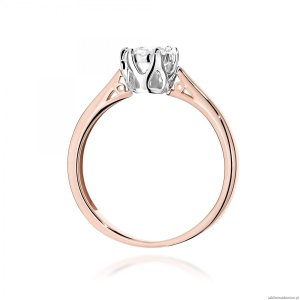 Pierścionek W0605 Diament Laboratoryjny 0,25ct różowe złoto