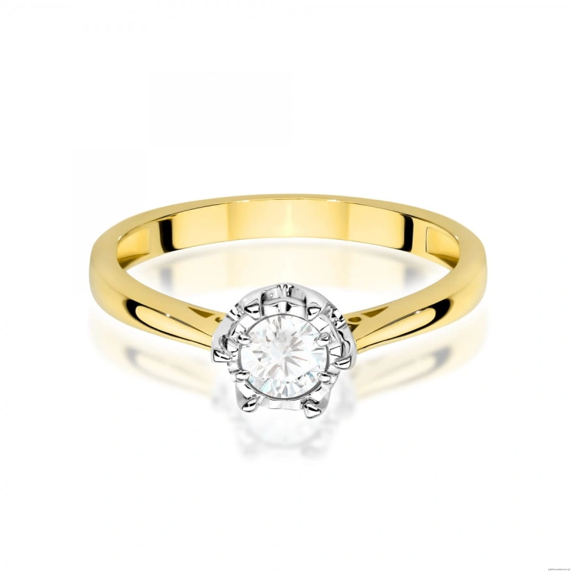 Pierścionek W0605 Diament Laboratoryjny 0,25ct żółte złoto
