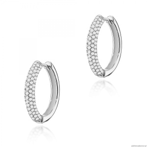 Kolczyki K0515 z diamentami laboratoryjnymi białe złoto