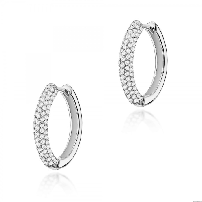 Kolczyki K0515 z diamentami laboratoryjnymi białe złoto