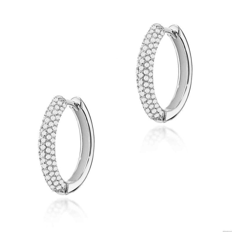 Kolczyki K0515 z diamentami laboratoryjnymi białe złoto